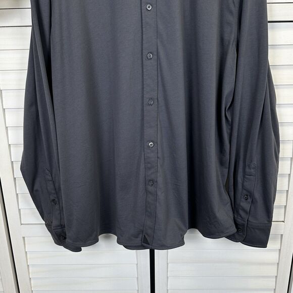UNTUCKit Gray Huber Shirt Casual Jersey Knit Classic Button Front Mens Size XXXL - Picture 3 of 9